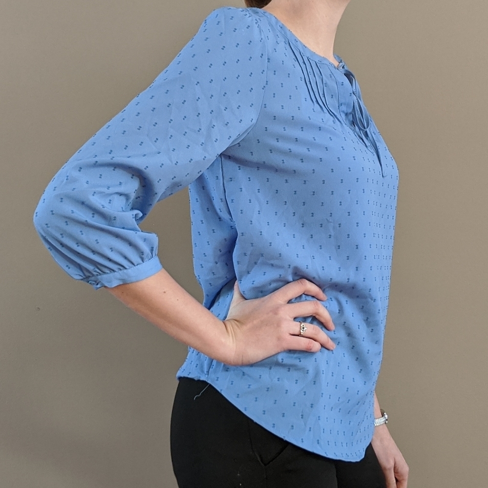 Elle tie front 3/4 sleeve blouse - Picture 3 of 8